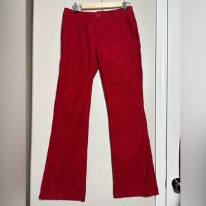 Vintage MEXX Red, Corduroy, Low Rise,  Wide Wale, Flare Leg Pants. Holiday
